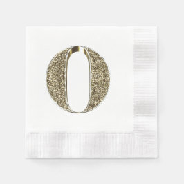 Monogrammed Brev Initial Guld Sparkles Elegant Pappersservett
