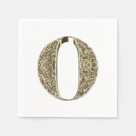 Monogrammed Brev Initial Guld Sparkles Elegant Pappersservett