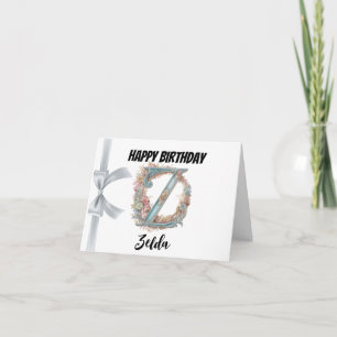 Monogrammed brev ’Z’ Grattis på födelsedagen Kort