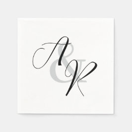 Monogrammed Bride och Groom Elegant bröllop Pappersservett