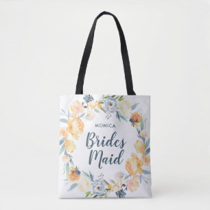 Monogrammed Bridesmaid, blommigt Tygkasse