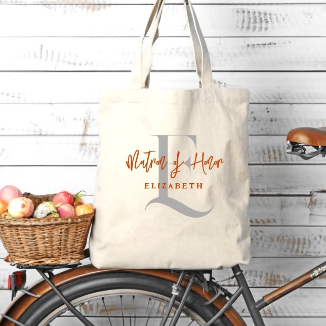 Monogrammed Bridesmaid Initial Namn Tote Bag Tygkasse (Skapare uppladdad)