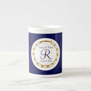 Monogrammed Bröllop Benporslin Mugg