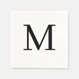 Monogrammed Bröllop Napkin Classic Black Design Pappersservett