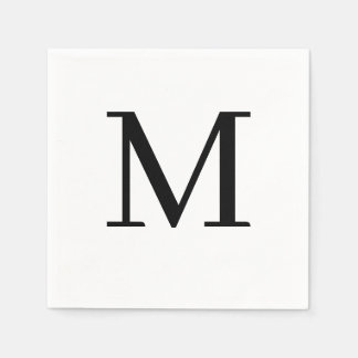 Monogrammed Bröllop Napkin Classic Black Design Pappersservett