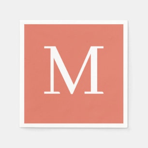 Monogrammed Bröllop Napkin Terracotta Design Pappersservett