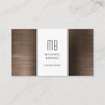 Monogrammed Bronze Brown Metallic Foil Consultant