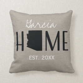 Monogrammed Burlap Home State Arizona | Kudde