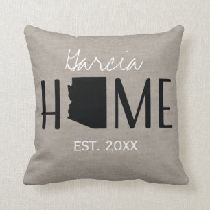Monogrammed Burlaphem statliga Arizona Kudde
