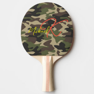 Monogrammed Camo Ping Pong Paddle - Coola Pappa Gi Pingisracket