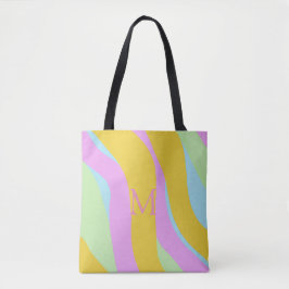 Monogrammed Caribe-Gult, Light Blue, Rosa, Mint Tygkasse