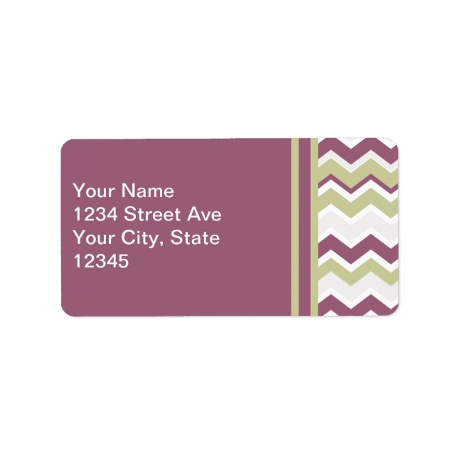Monogrammed Chevron Brick Adressetikett (Framsidan)