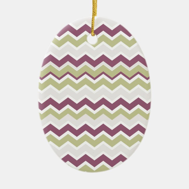 Monogrammed Chevron Brick Julgransprydnad Keramik (Framsidan)