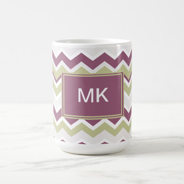 Monogrammed Chevron Brick Kaffemugg (Center)
