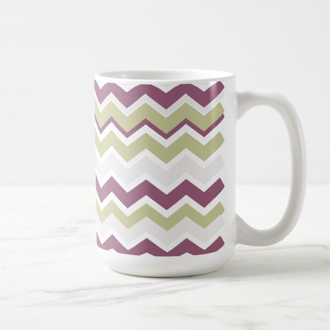 Monogrammed Chevron Brick Kaffemugg (Höger)
