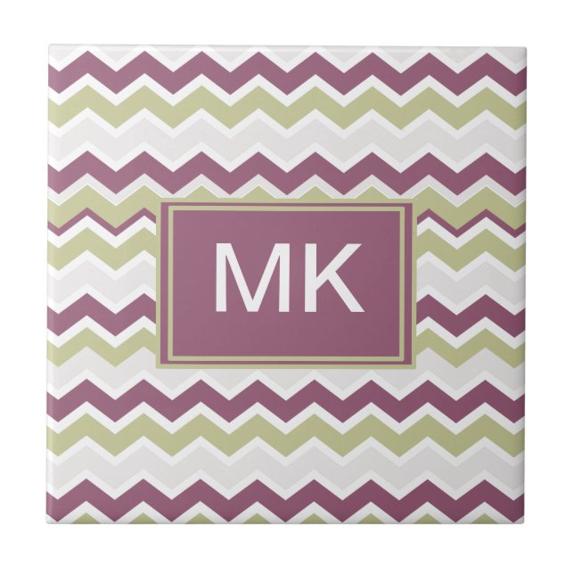 Monogrammed Chevron Brick Kakelplatta (Framsidan)