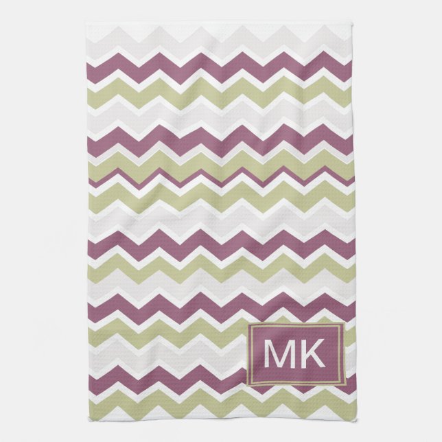 Monogrammed Chevron Brick Kökshandduk (Vertikal)