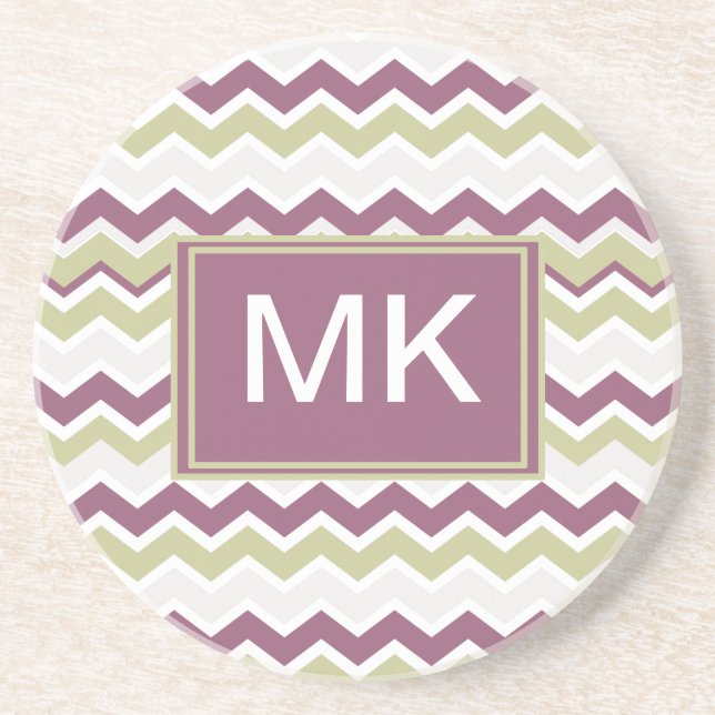 Monogrammed Chevron Brick Underlägg (Framsidan)