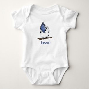 Monogrammed Cute Blue Jay Baby djur T Shirt