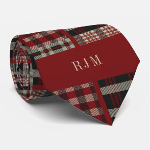 Monogrammed Deep Red Tartan Play Slips