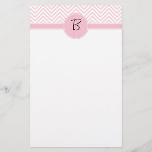 Monogrammed delikat moderiktig rosa sparre brevpapper
