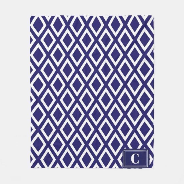 Monogrammed Diamond Mönster Fleece Blanket (Framsidan)