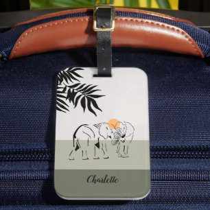 Monogrammed "Elephant Älskare"-resagemärke Bagagebricka