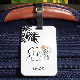 Monogrammed "Elephant Älskare"-resagemärke Bagagebricka