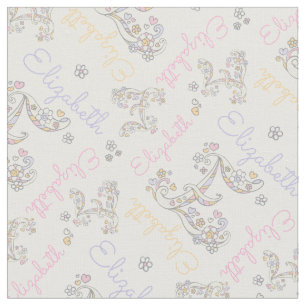 Monogrammed Elizabeth namn och brev E-tyg Tyg