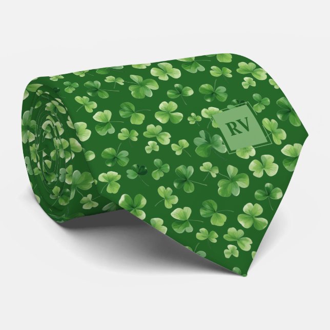Monogrammed Emerald Grönt Shamrock Mönster Slips (Rullad)