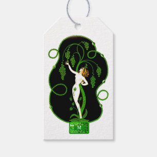 Monogrammed Emerald May Birthstone Vin Presentetikett