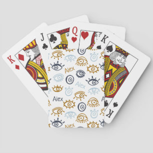 Monogrammed Evil Öga Mönster Lägg till Uppspelni Casinokort