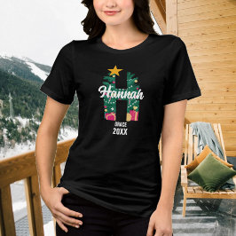 Monogrammed familje- jul, Namn - första T Shirt