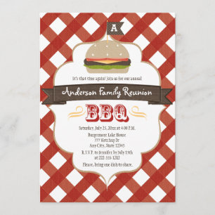 MONOGRAMMED FAMILJMÖTEBBQ INBJUDNINGAR