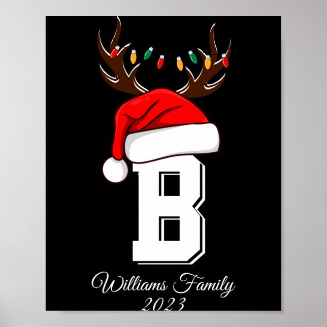 Monogrammed Family Christmas Matching Outfits  Poster (Framsidan)