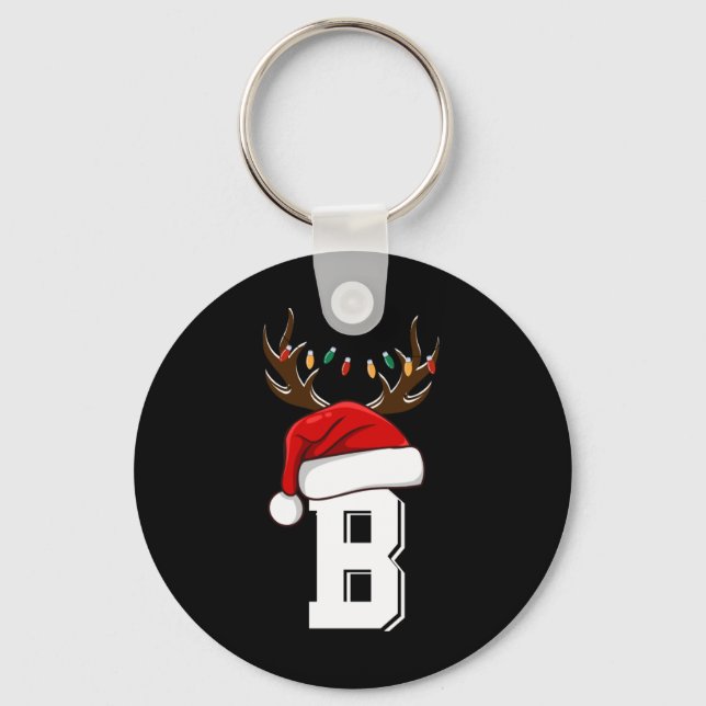 Monogrammed Family Christmas Matching Outfits T Sh Nyckelring (Framsida)