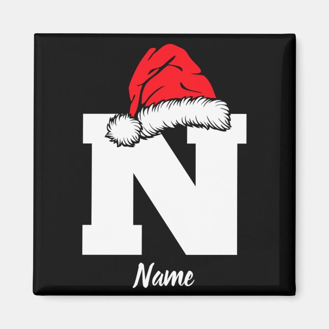 Monogrammed Family Christmas With Name  Magnet (Framsidan)