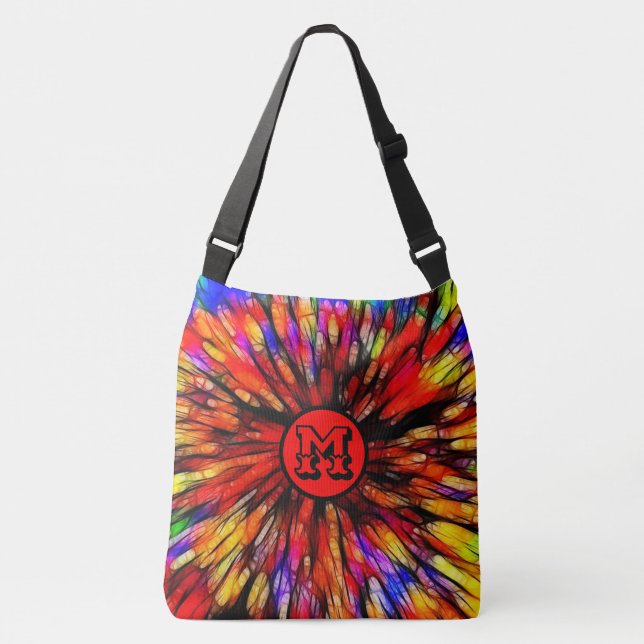 Monogrammed Färg Burst Axelväska (Framsida)