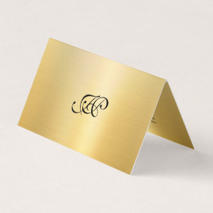 Monogrammed Faux Guld Elegant Calligraphy-skript Visitkort
