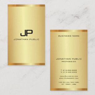Monogrammed Faux Guld Modern Lodrät Luxury Visitkort