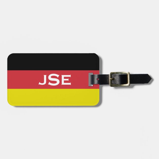 Monogrammed ~ Flagga av Tyskland Bagagebricka (Horisontell Framsida)