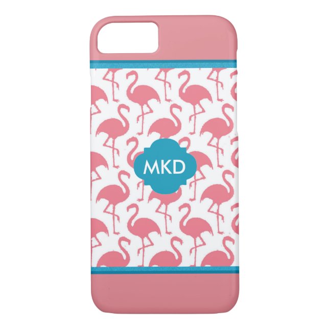 Monogrammed Flamingo iphone case Case-Mate iPhone Skal (Baksida)