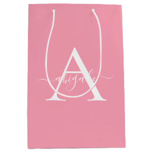Monogrammed Flamingo Rosa   Minimalistisk Elegant