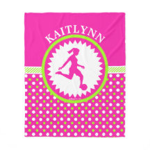 Monogrammed flickafotbollrosor - grön polka dots