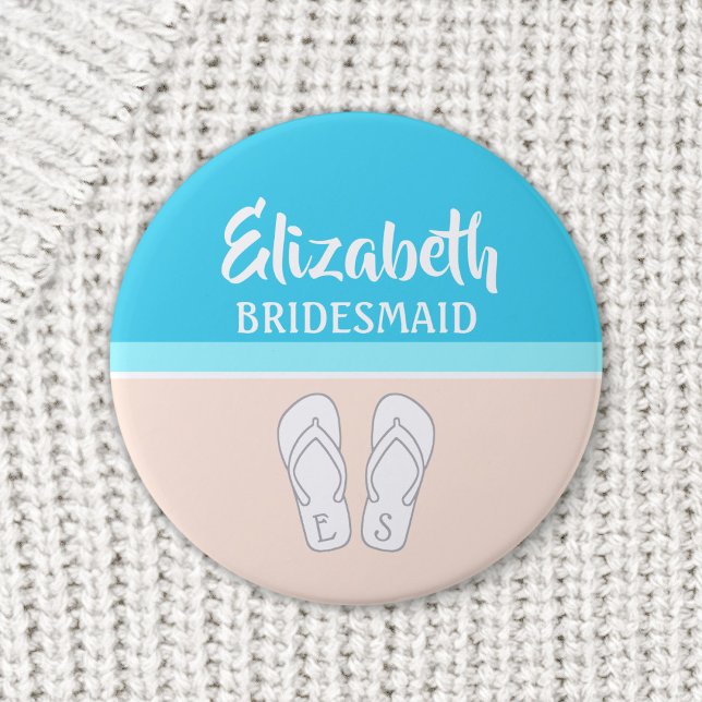Monogrammed flip-Flops Beach Wedding Bridesmaid Knapp (Skapare uppladdad)