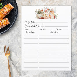 Monogrammed Forest Blommigt Botaniskt recept Infog