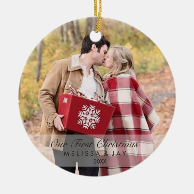 Monogrammed första helgdagar för julprydnad | julgransprydnad keramik (Framsidan)