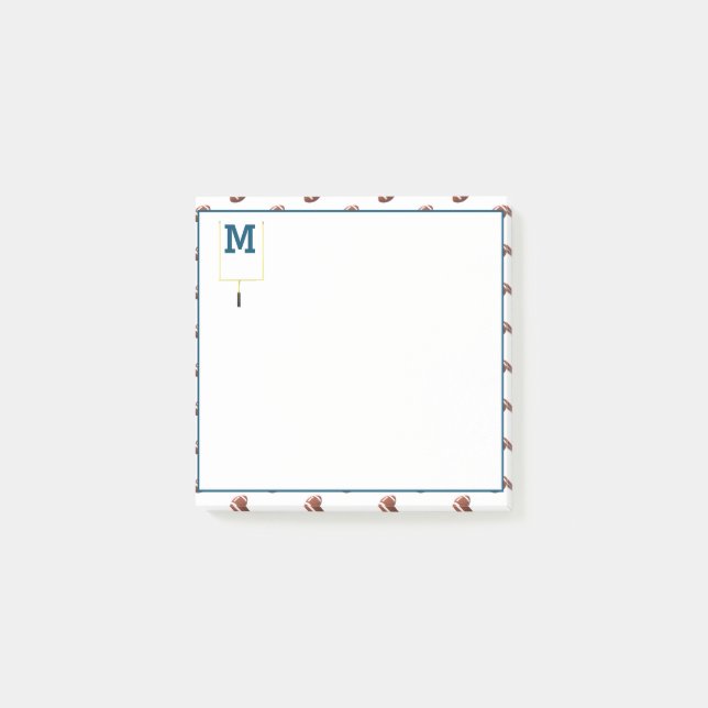 Monogrammed fotbollstest post-it block (Framsida)