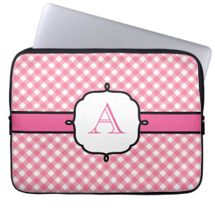 Monogrammed Gingham bärbar dator Fodral