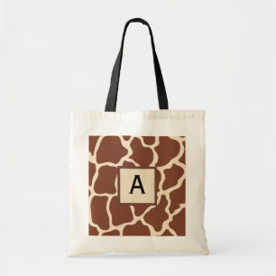 Monogrammed Giraffe Tote Bag Tygkasse